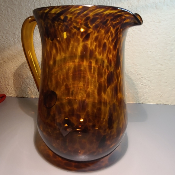 Amber Blown Glass Jug - Picture 2 of 10